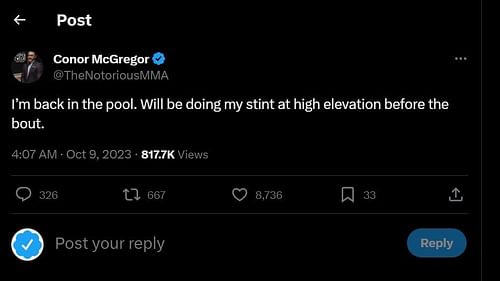 Conor McGregor's tweet