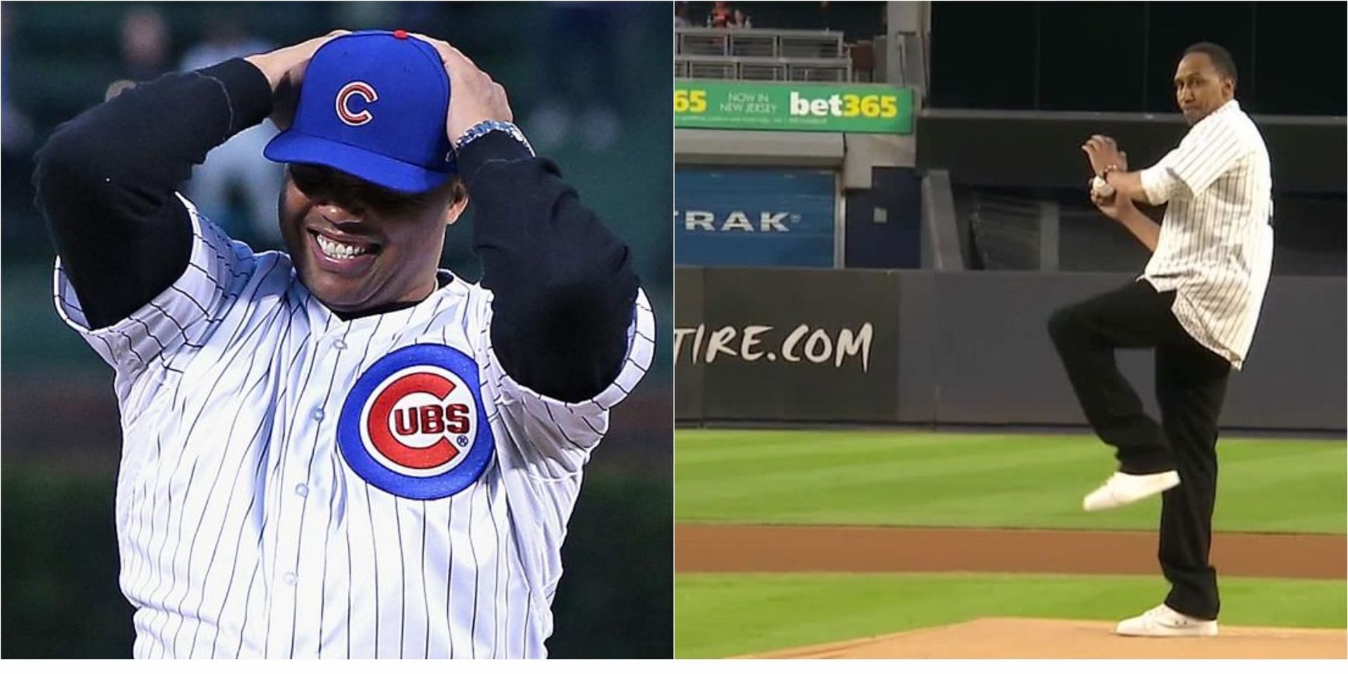 Charles Barkley hilariously compares his horrendous first pitch to Stephen A. Smith&rsquo;s