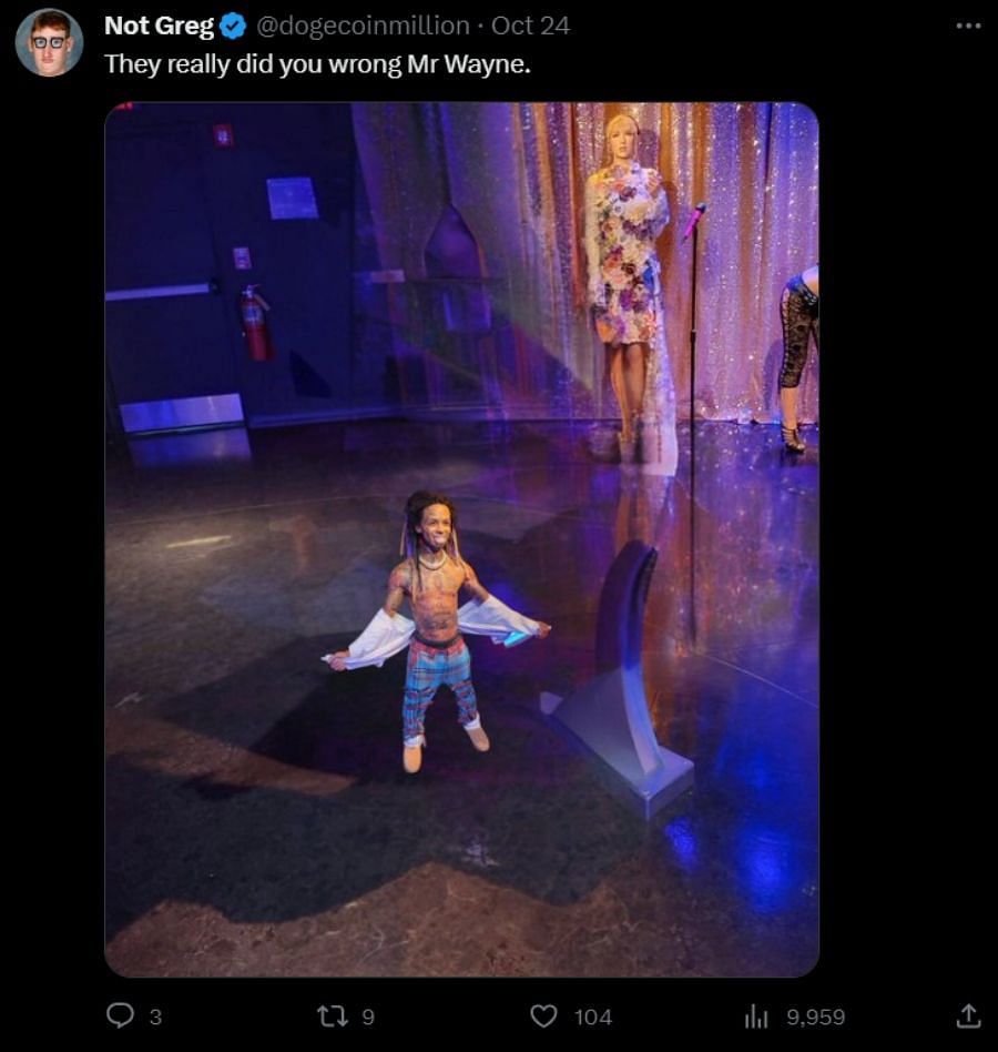 The wax figure sparked a memefest (Image via X)