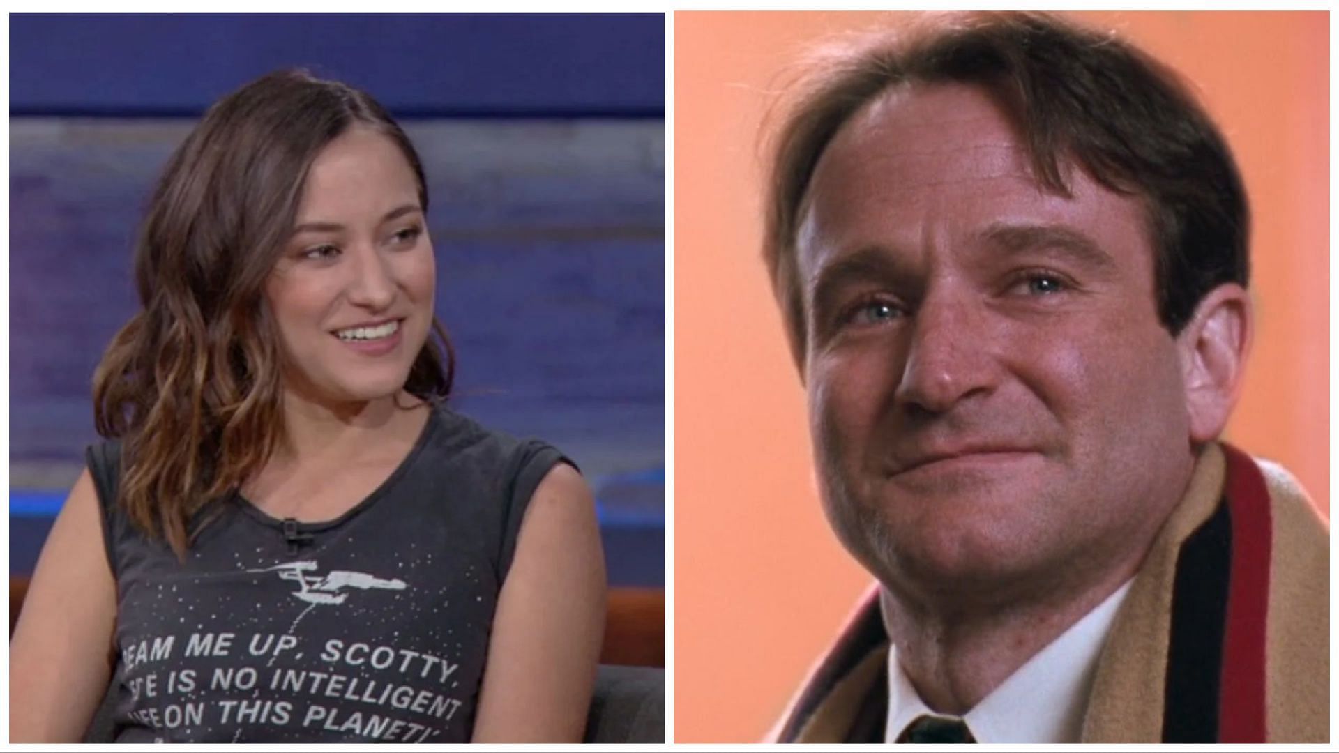 Robin Williams&rsquo; daughter condemns the use of AI (Image via YouTube / @netflixisajoke / @melodysheep)