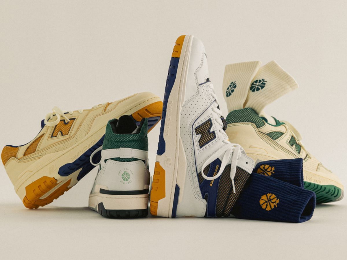 Aime Leon Dore x New Balance 550 &ldquo;Masaryk&rdquo; sneaker collection (Image via Sneaker News)