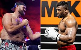 "Doesn't look like five inches" - Francis Ngannou questions Tyson Fury's height as they sit face-to-face ahead of super-fight