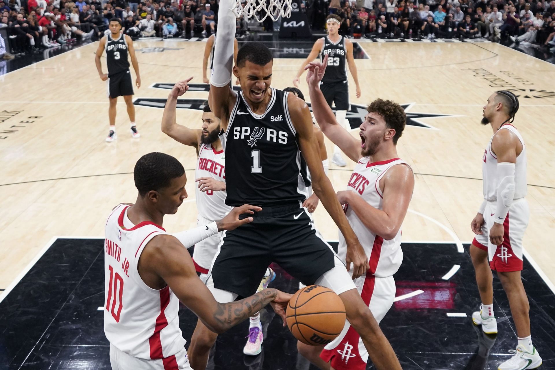 APTOPIX Rockets Spurs Basketball