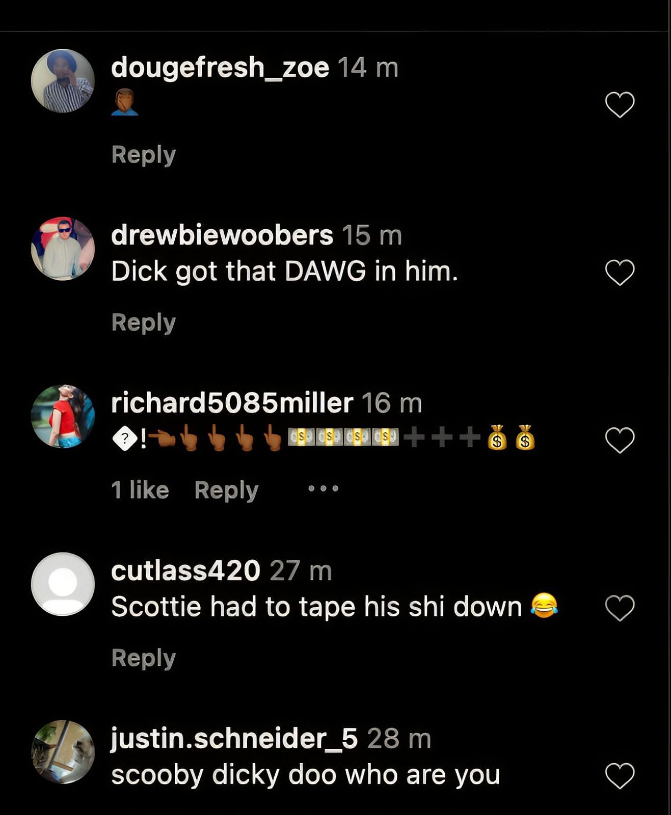 &quot;Dick got that DAWG in him&quot; one fan wrote in the comments.