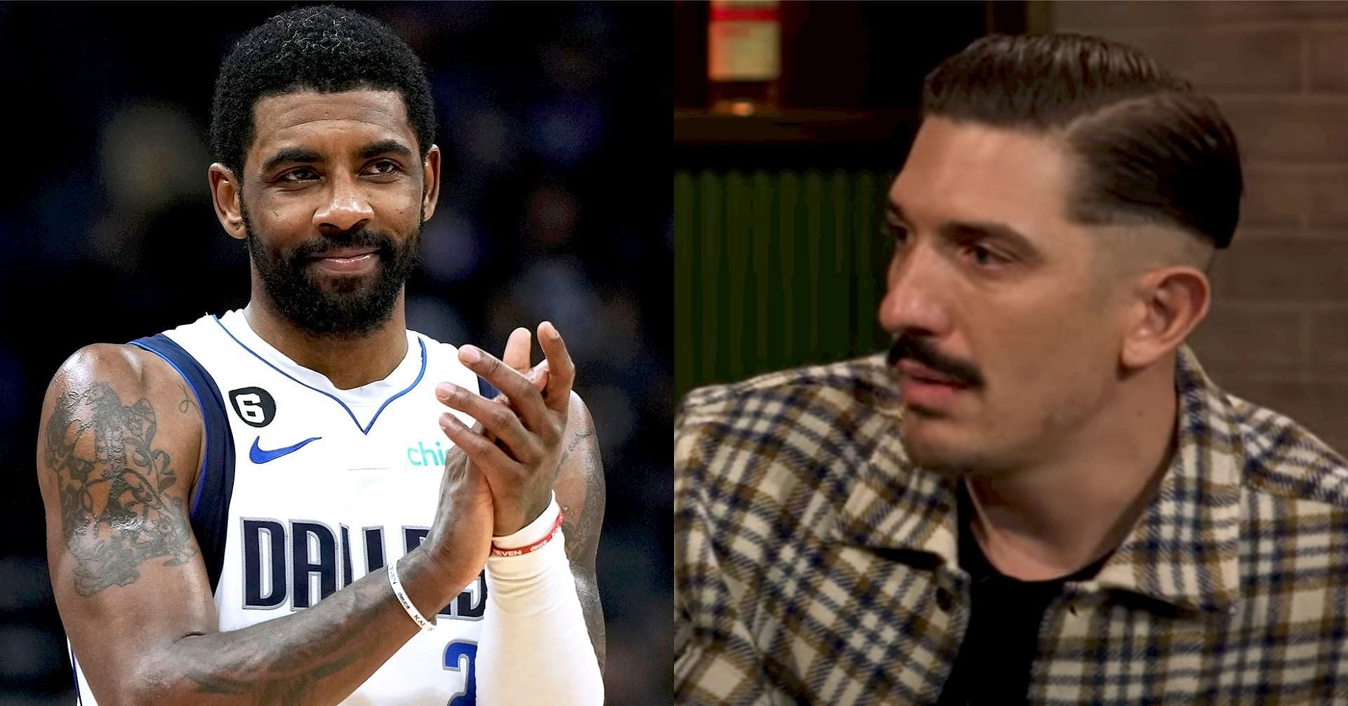 Dallas Mavericks star point guard Kyrie Irving and comedian Andrew Schulz