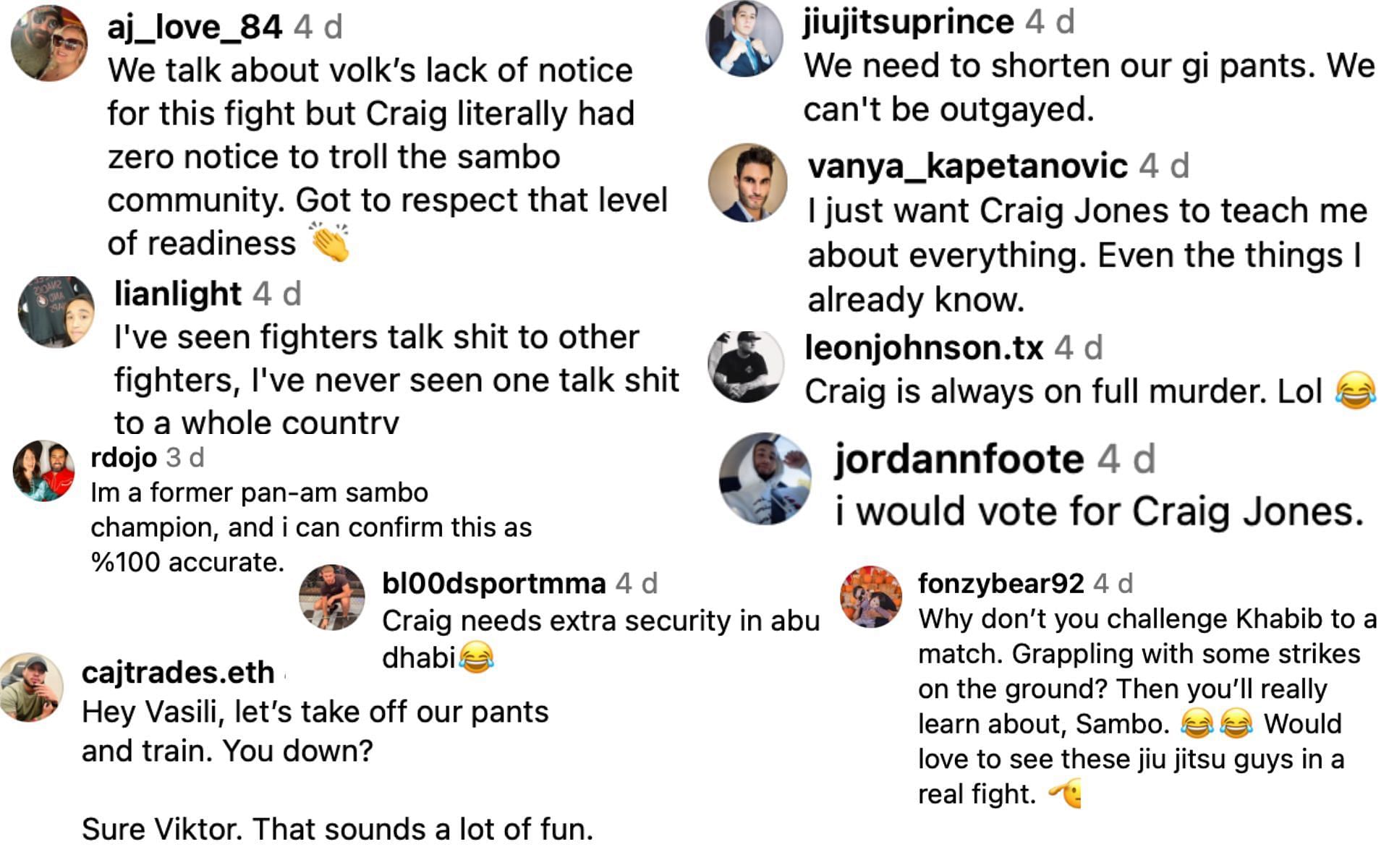 Fans&#039; comments on Jones&#039; Sambo origins story [via Instagram]