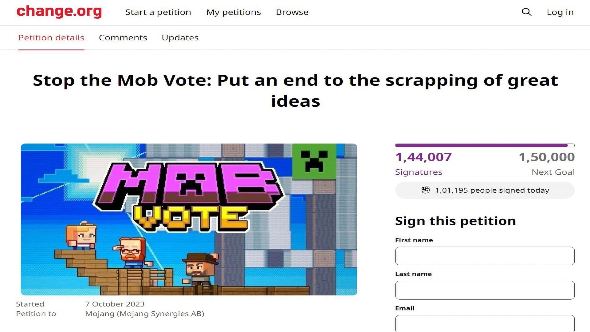 Jogadores de Minecraft estão revoltados com a Mob Vote 2023 e criaram uma  petição pelo fim da votação