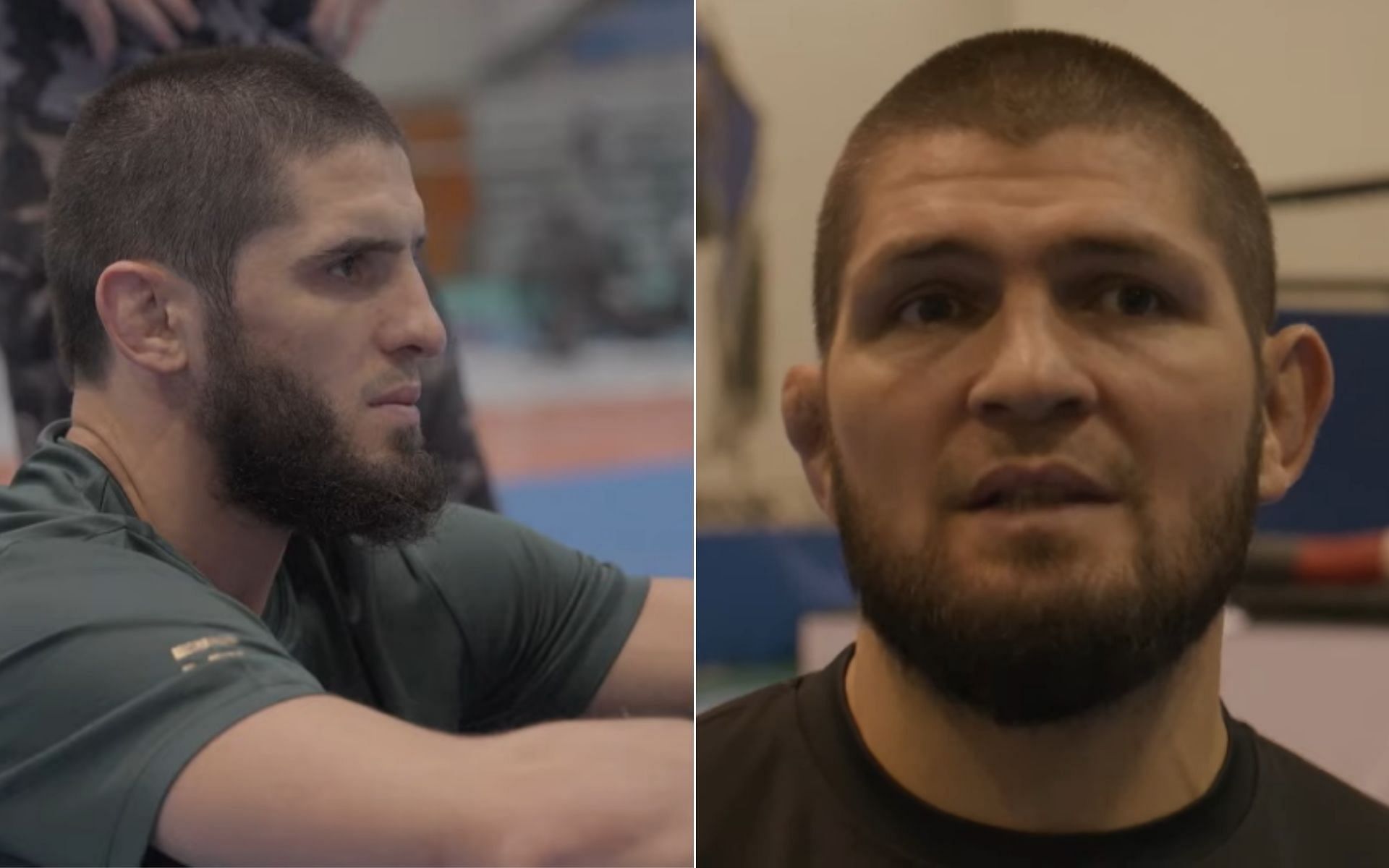 Islam Makhachev [Left], and Khabib Nurmagomedov [Right] [Photo credit: UFC - Ultimate Fighting Championship - YouTube]