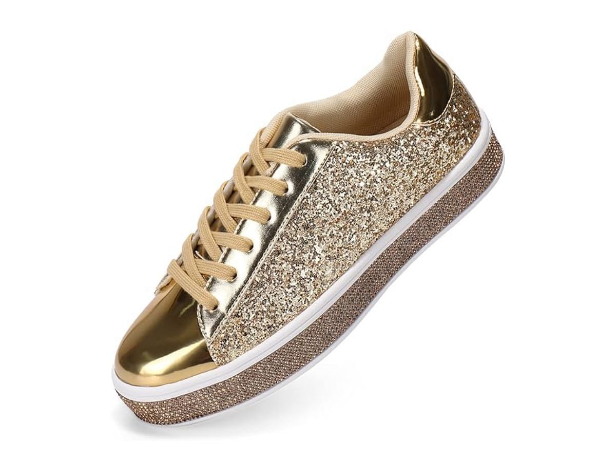 BELOS Women's Glitter Shoes Sparkly Lightweight Metallic Sequins