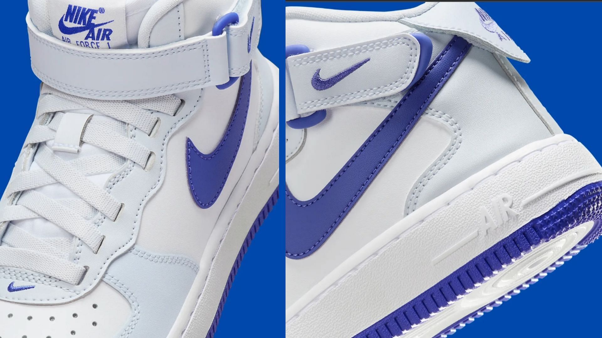 Here&#039;s a closer look at the Royal Blue colorway of AF1 Mid of the shoe (Image via Nike)