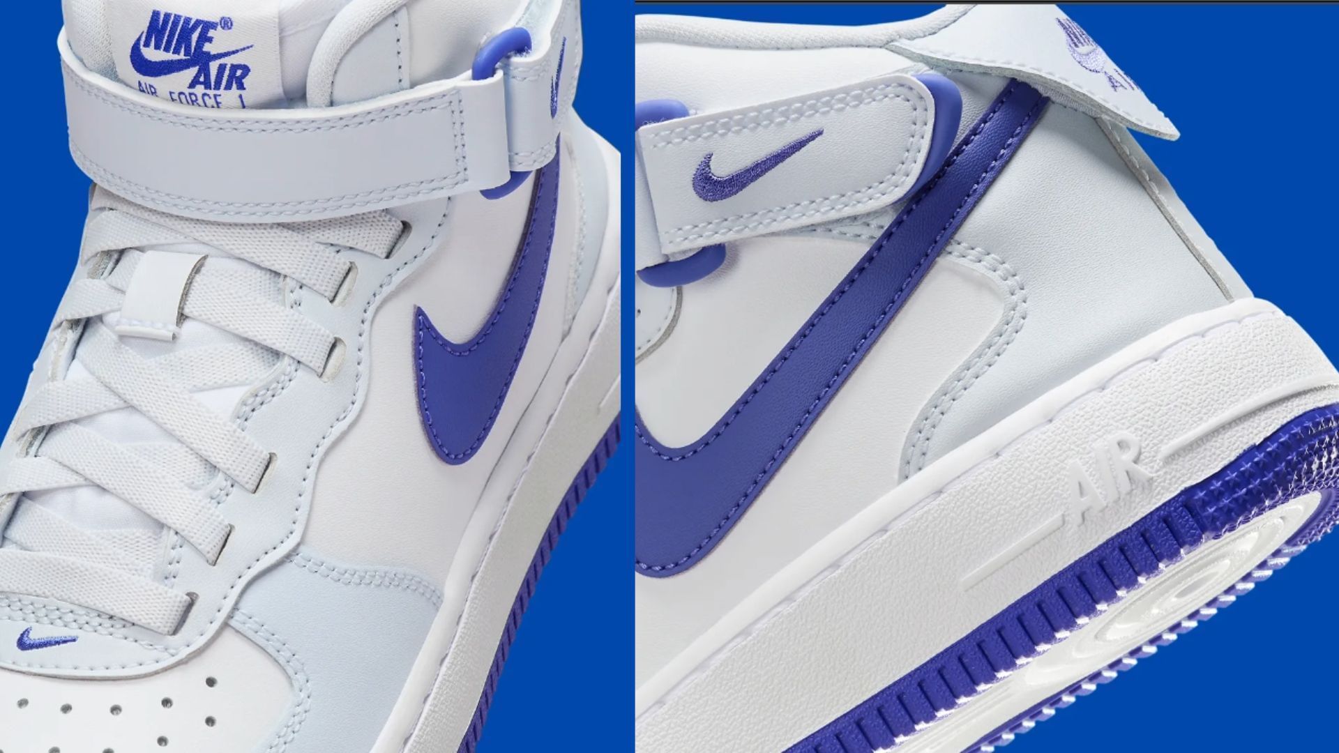 Here&#039;s a closer look at the Royal Blue colorway of AF1 Mid of the shoe (Image via Nike)