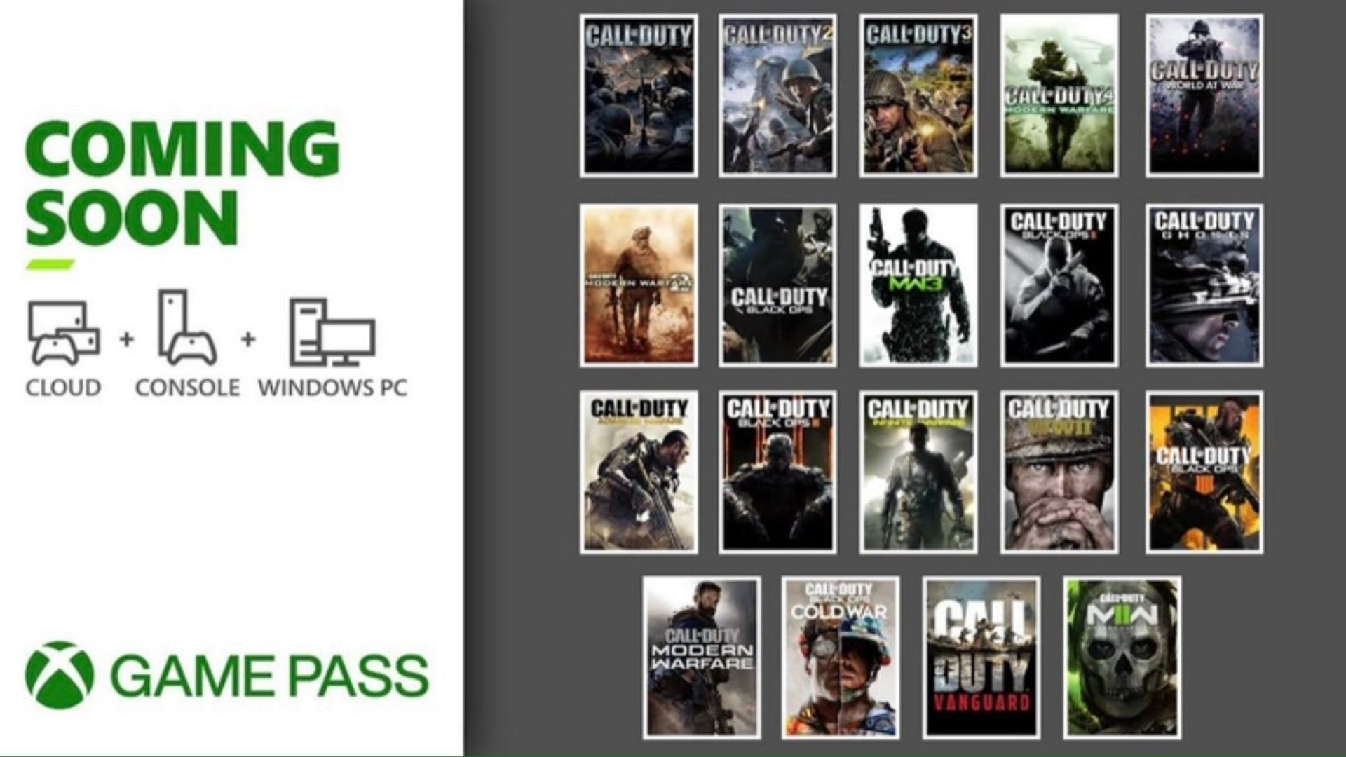All COD games in Xbox Game Pass (Image via Microsoft and Activision Blizzard)