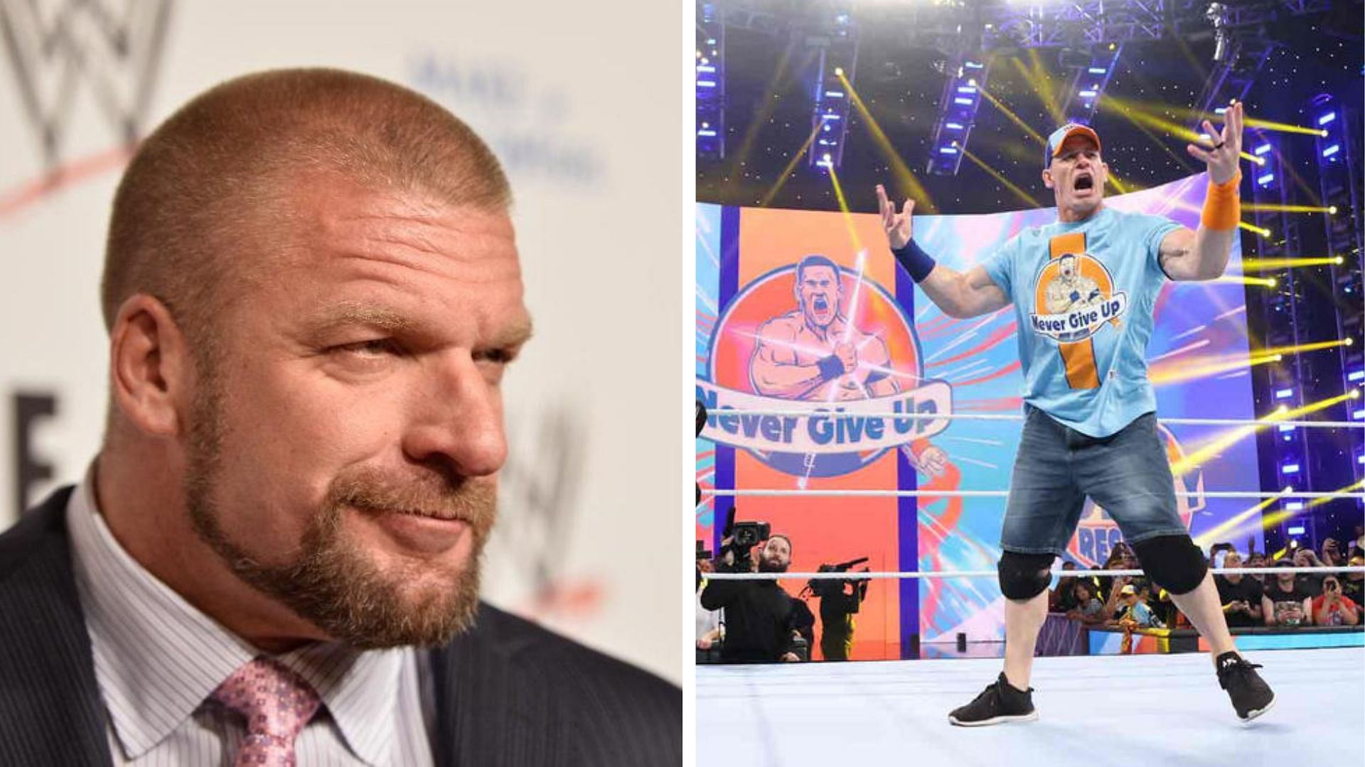 Triple H on the left, John Cena on the right