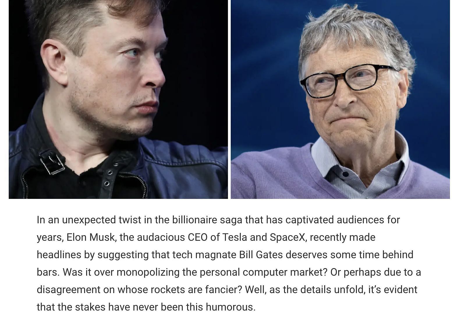 Fake news debunked as an article published on a website claimed Elon Musk suggested that Bill Gates should be put in prison. (Image via Space X Media)