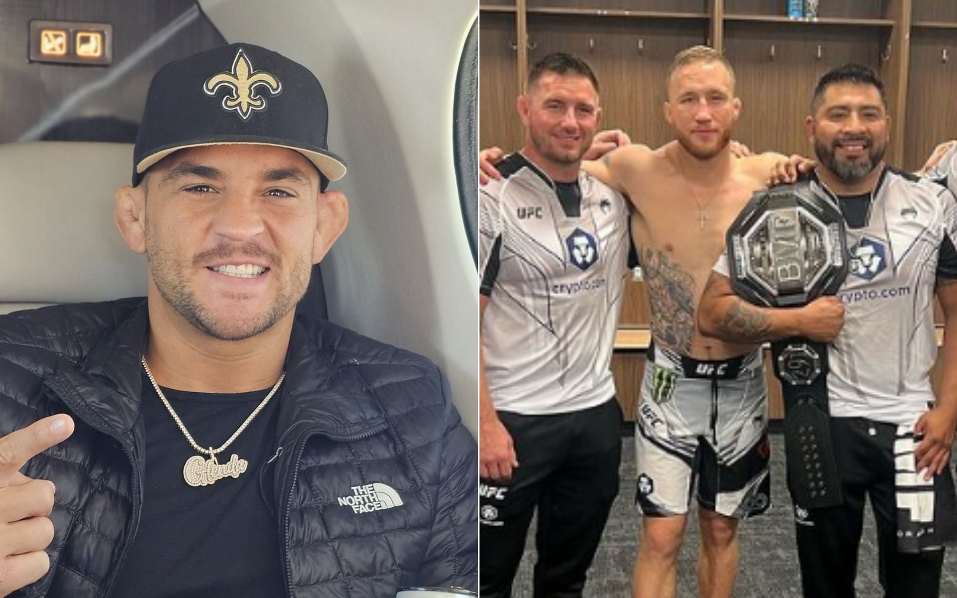 Dustin Poirier [Left], and Justin Gaethje with 