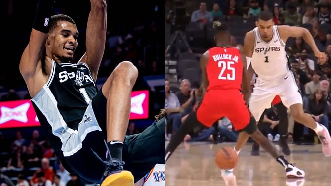 Watch: Victor Wembanyama embarrasses Reggie Bullock with nutmeg during Spurs vs Rockets game