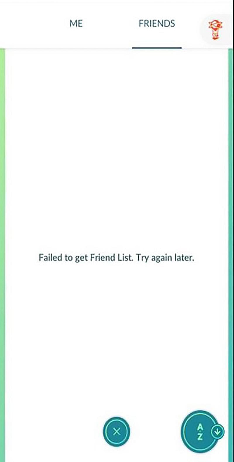 Pokemon GO friends issue (Image via Niantic)