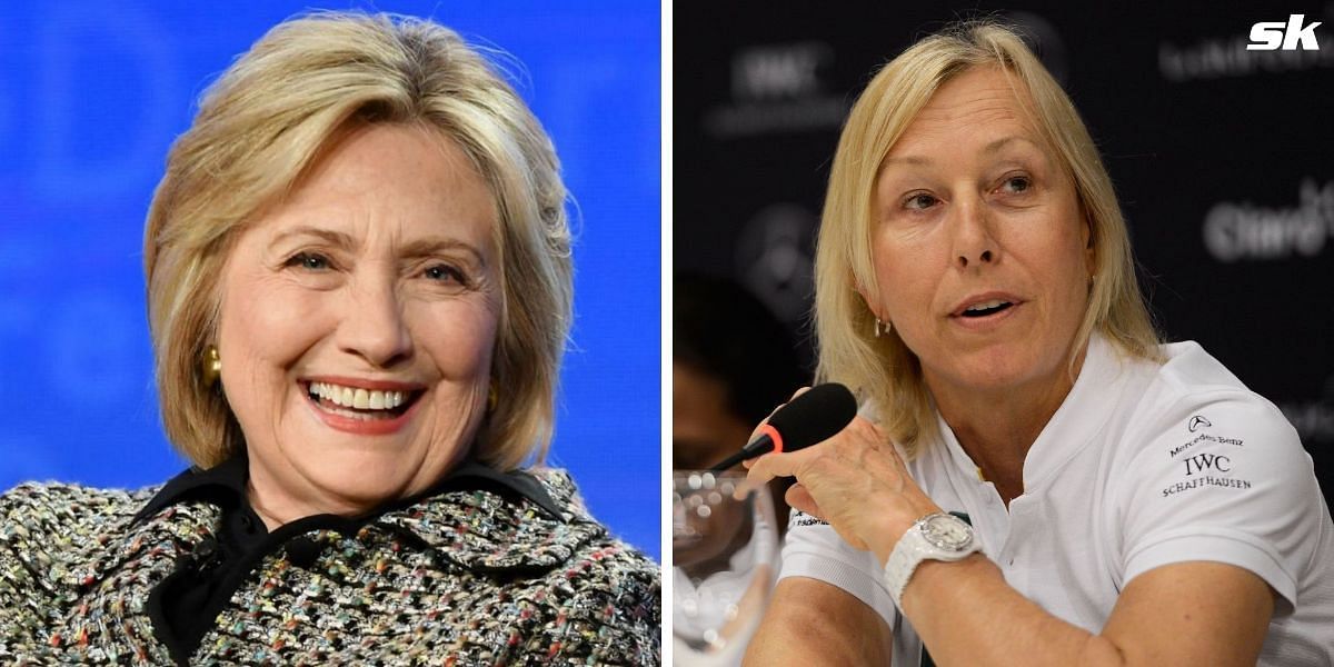 Hillary Clinton (L) and Martina Navratilova (R)