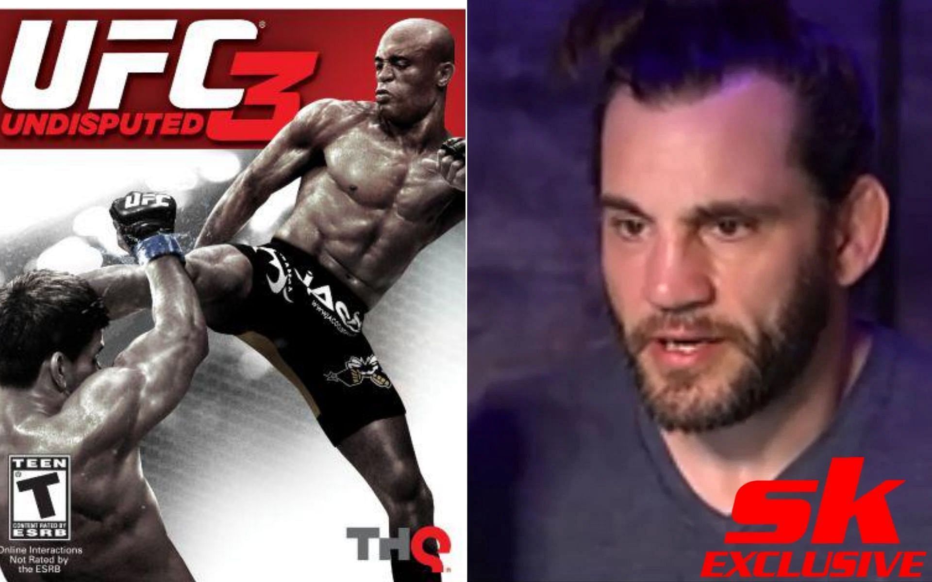 UFC Undisputed 3 cover [Left], and Jon Fitch [Right] [Photo credit: UFC Undisputed (THQ) - Facebook, and Sportskeeda MMA Originals - YouTube]