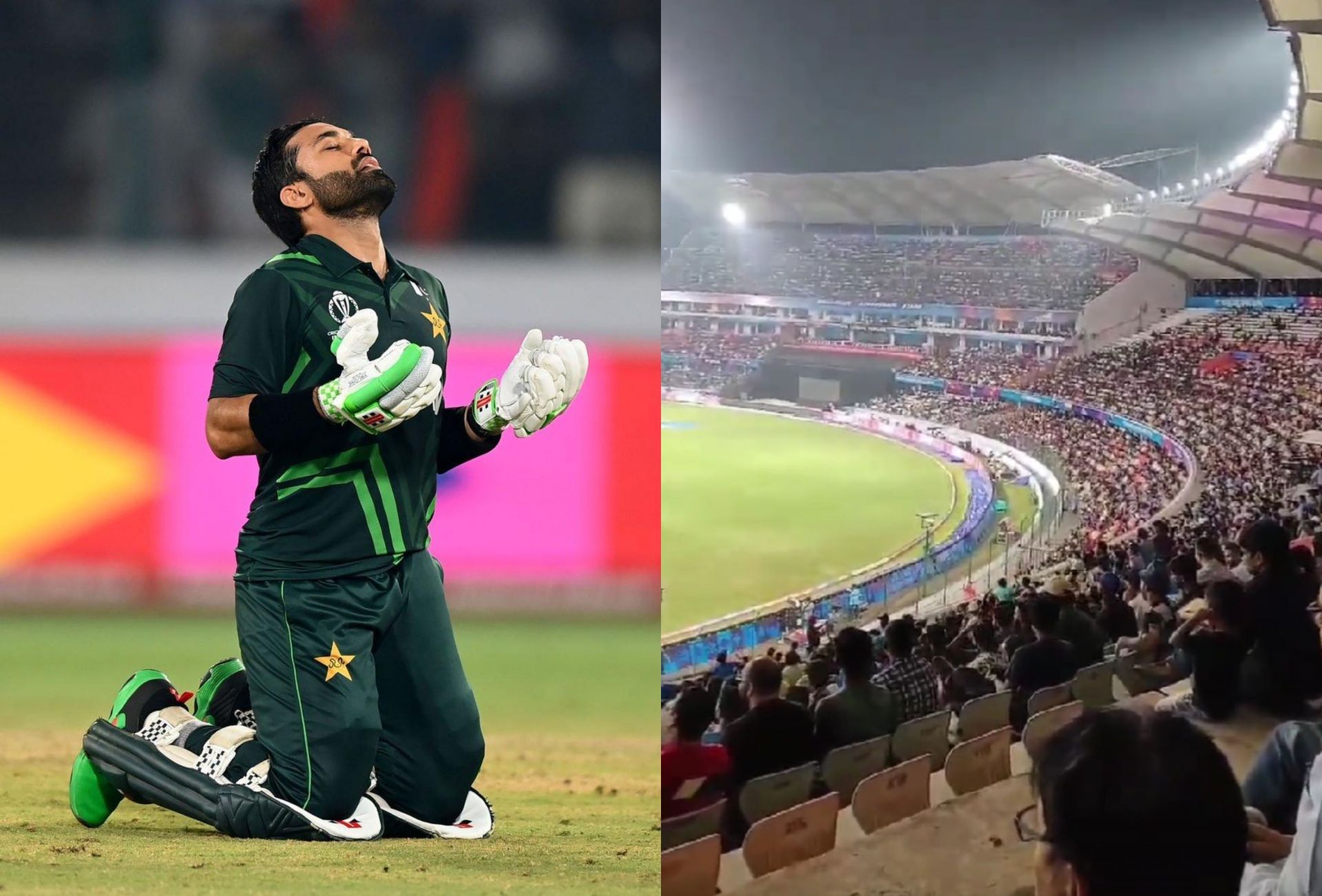 Hyderabad crowd cheer for Pakistan team on Tuesday. 