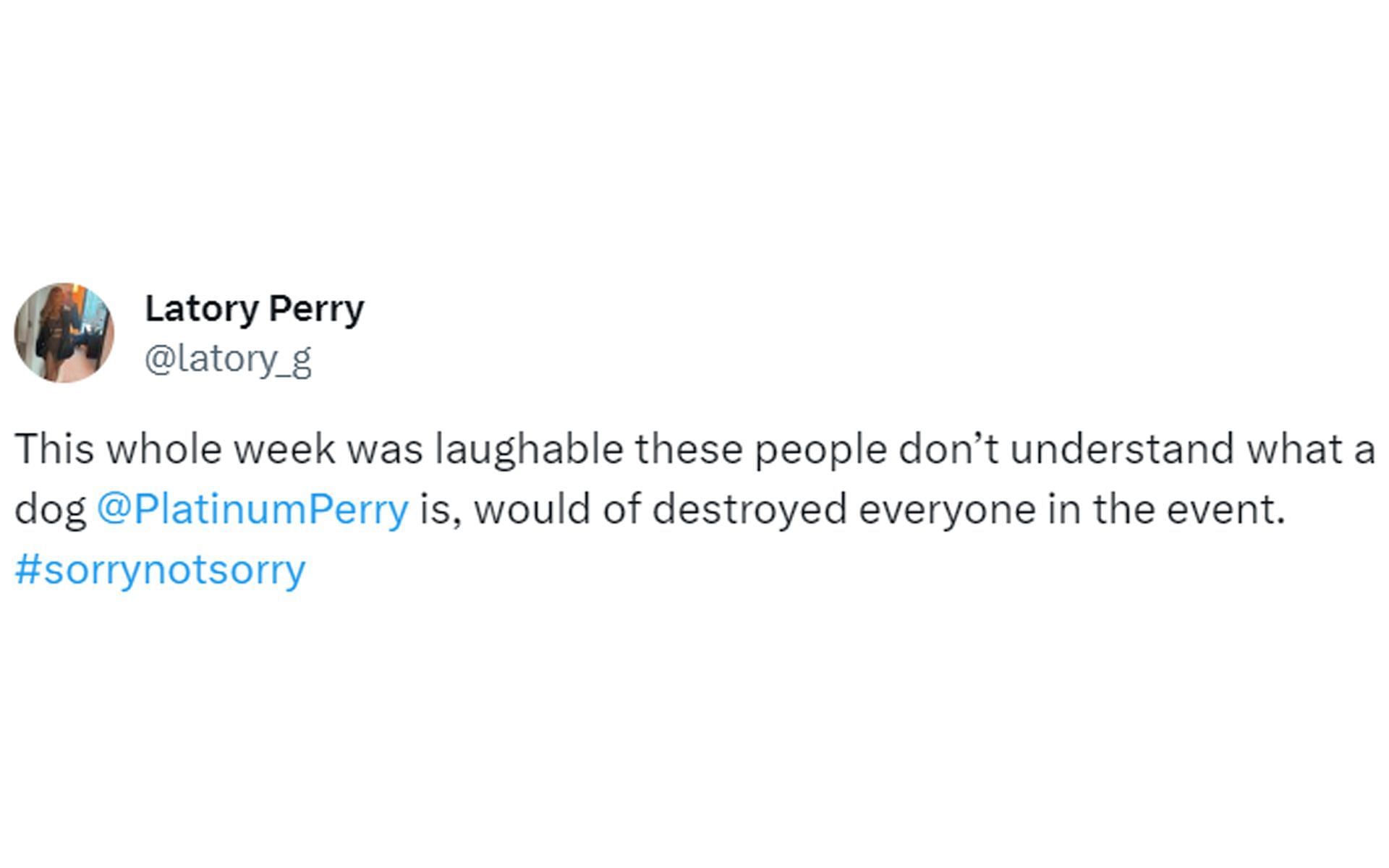 Latory Perry&#039;s &#039;X&#039; post
