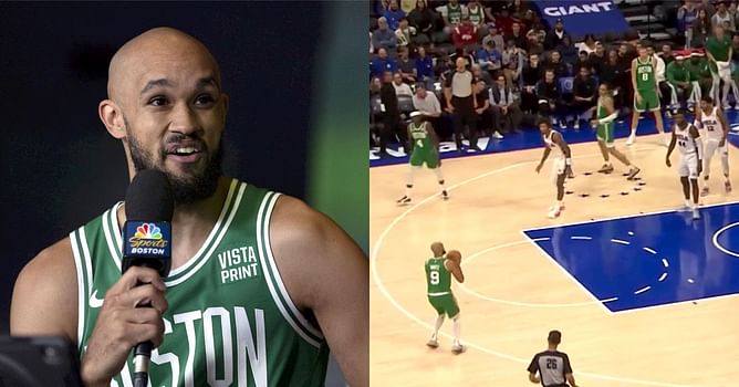 Watch: Derrick White turns defense into offense for Boston, blocking Tyrese Maxey and then nailing a wide-open transition 3