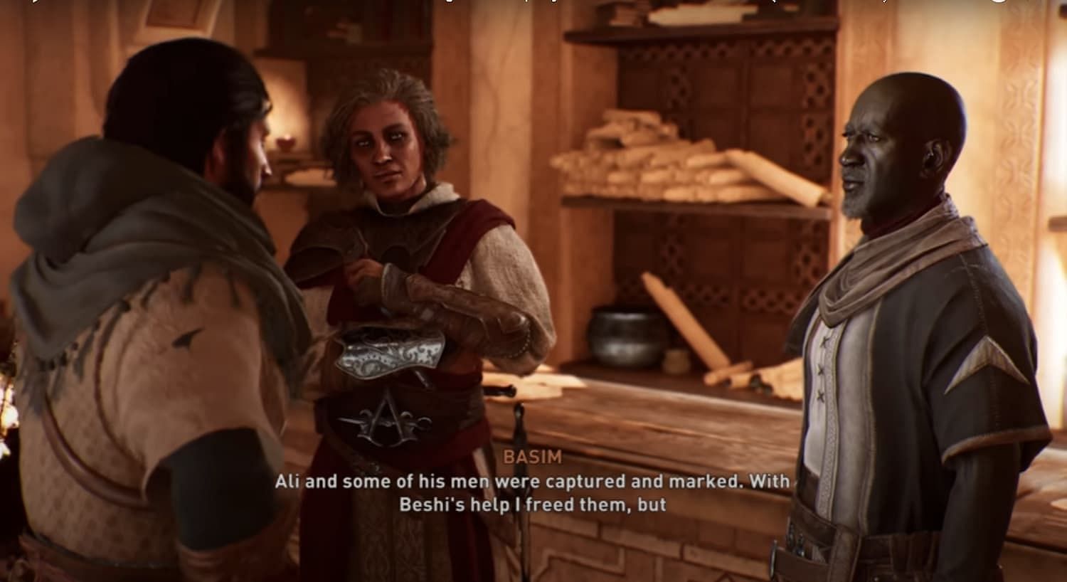 The first part of this mission asks you to meet with Fuladh and Roshan at the Bureau (Image via Ubisoft and theRadBrad on YouTube)