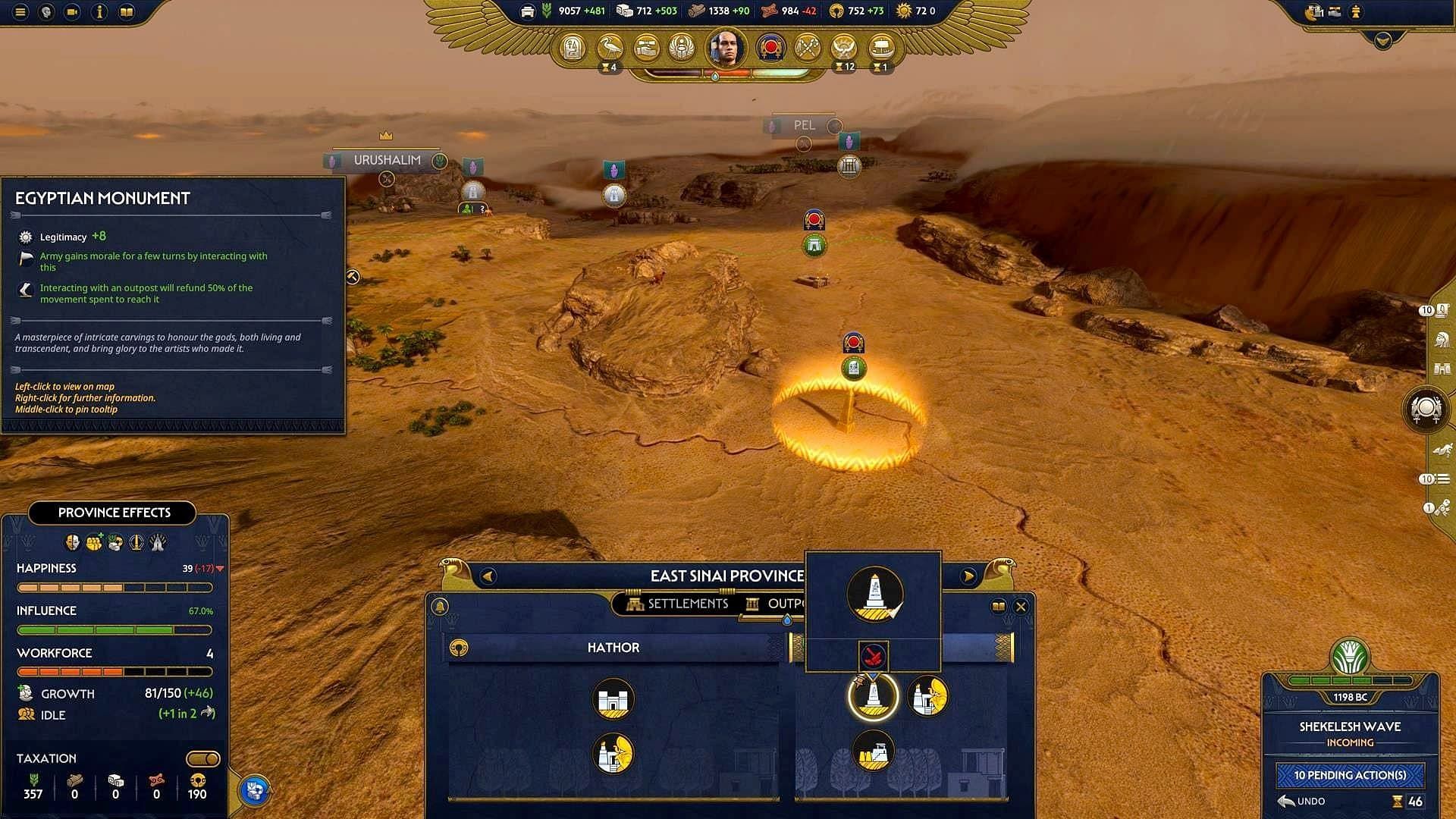 Building outposts in Total War: Pharaoh. (Image via Creative Assembly)