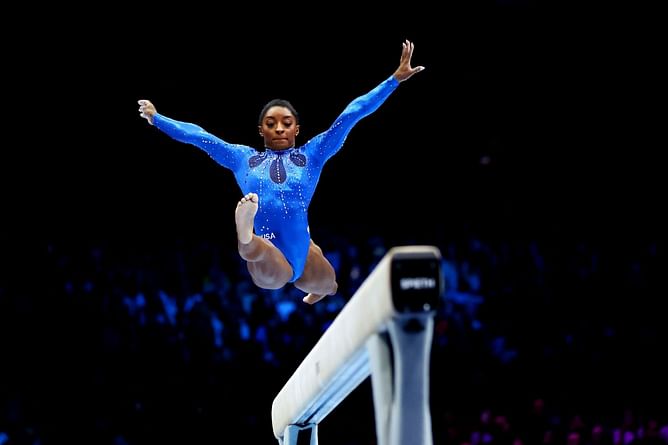 Watch: Simone Biles’s breath-taking tumbling passes in slow motion at World Artistic Gymnastics Championships 2023