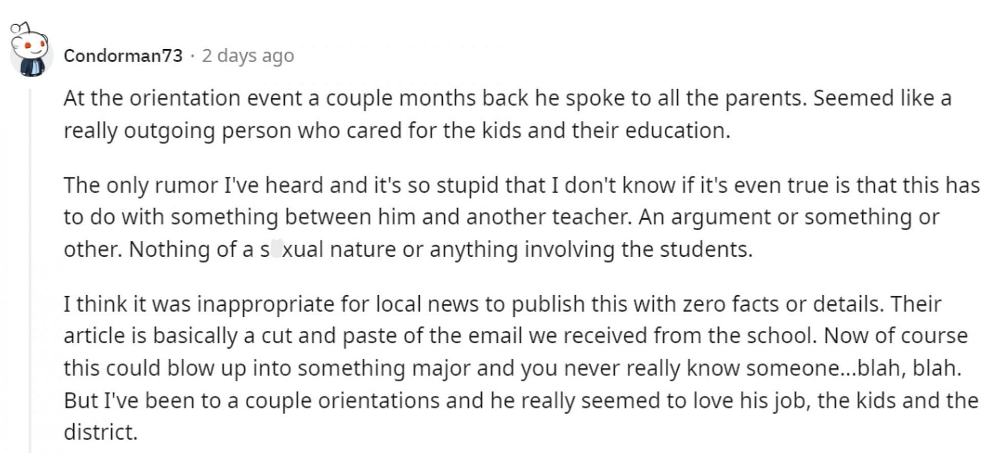 Netizens speculate the reason behind the principal&rsquo;s dismissal (Image via Reddit)