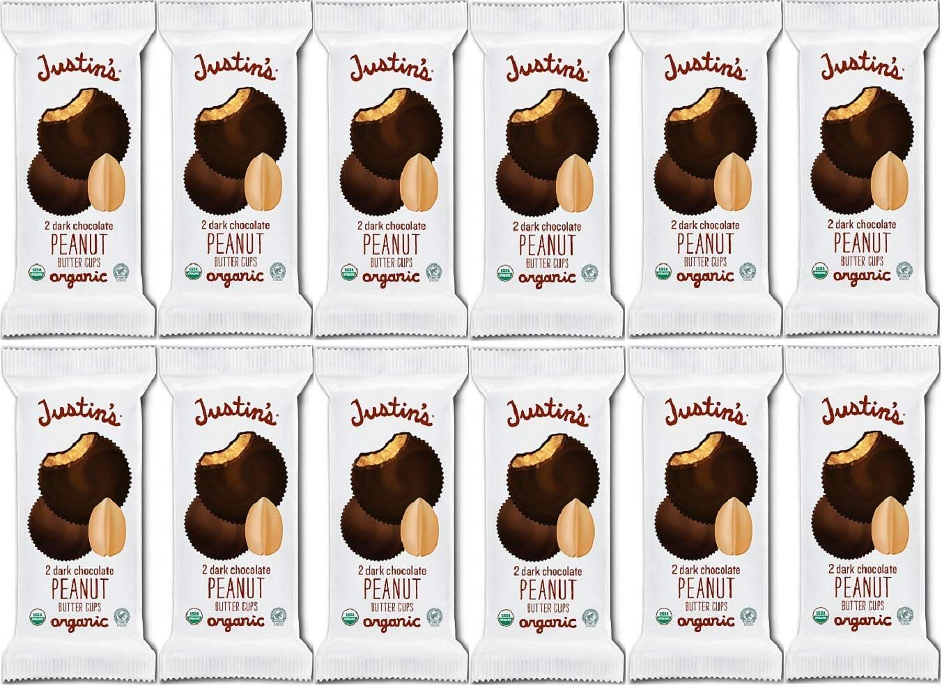 Justin&#039;s Dark Chocolate Peanut Butter Cups (Image sourced via Amazon)