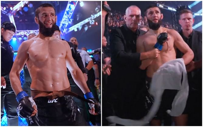 Khamzat Chimaev fought with broken hand for 2 rounds against Kamaru Usman at UFC 294