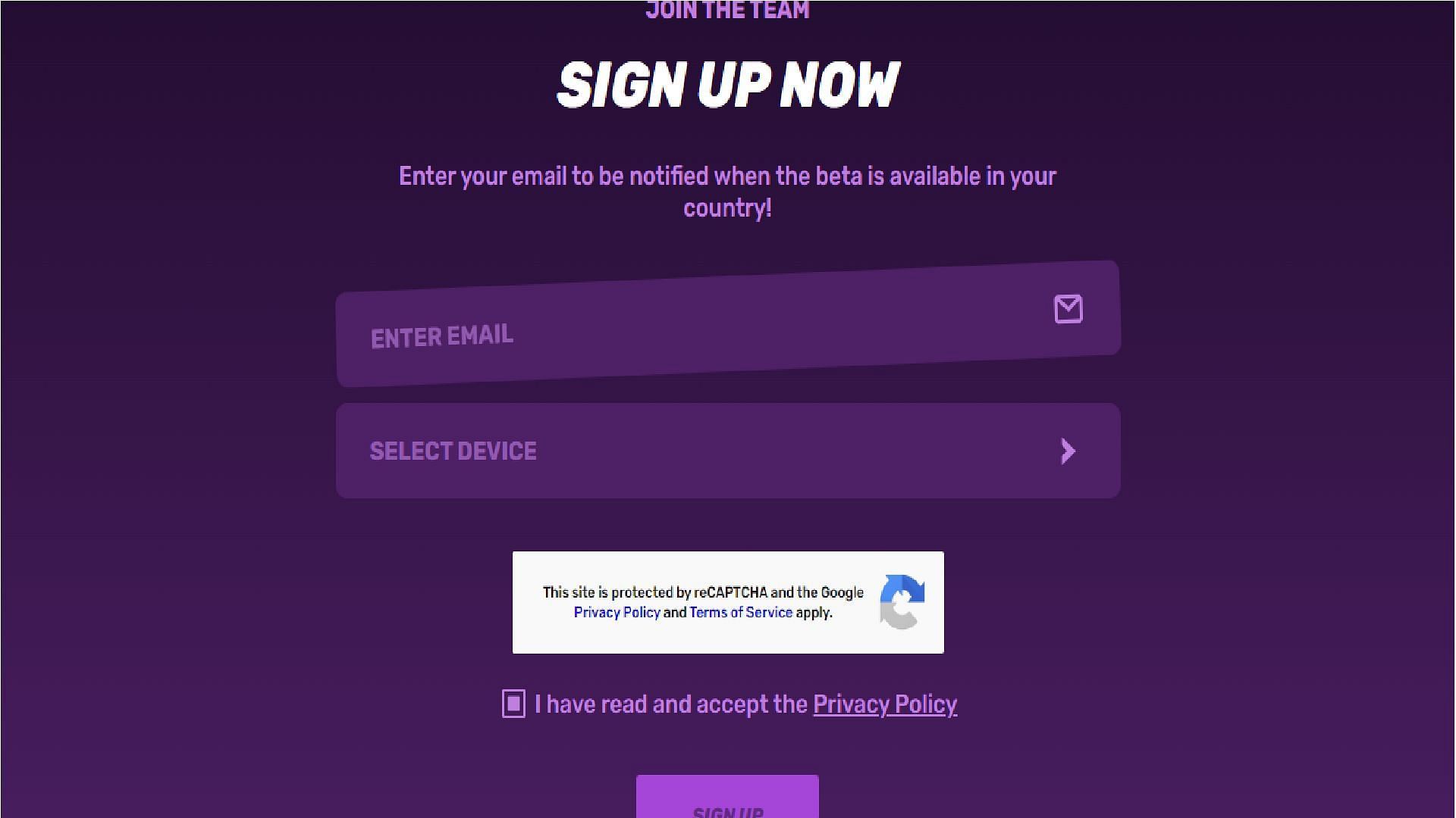 &quot;Join The Team&quot; section on the website from where you can sign up for the mo.co beta testing (Image via Supercell)