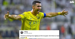 "He's winning the next World Cup" - Fans react as Cristiano Ronaldo is spotted alongside FIFA President Gianni Infantino and Saudi Minister of Sports