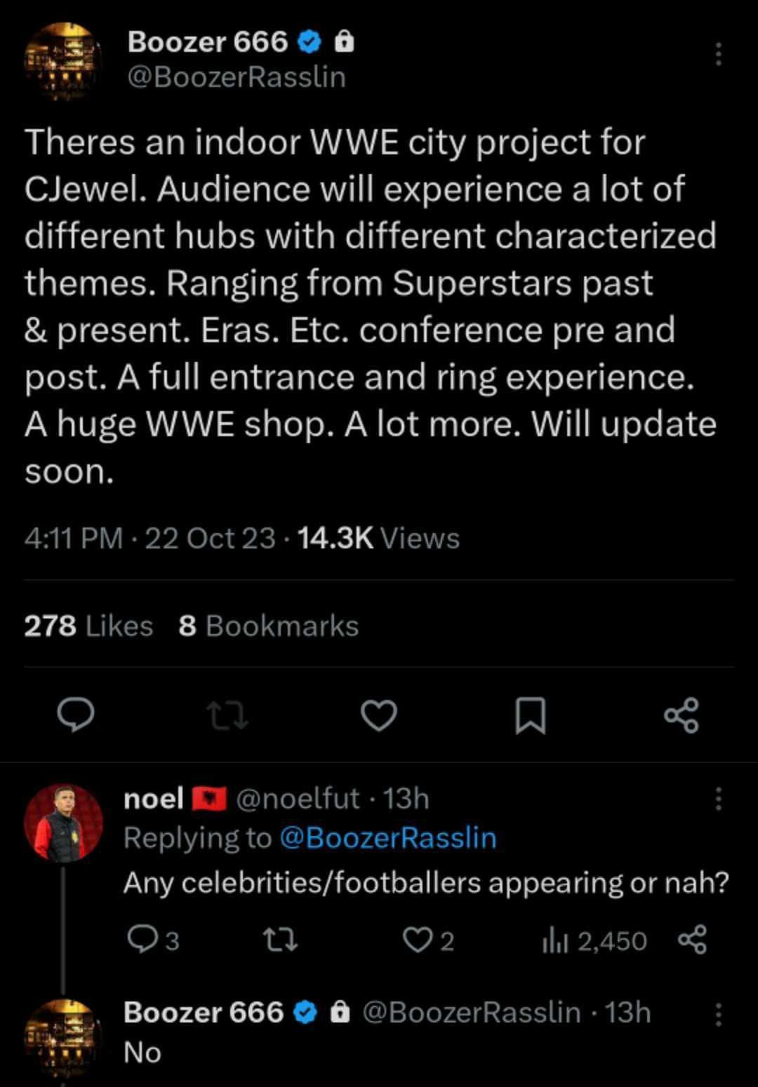BWE says no footballer will appear at Crown Jewel 2023