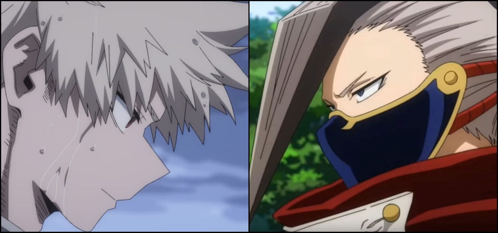 Bakugo (left) and Edgeshot (right) from the anime (Image via Studio Bones)
