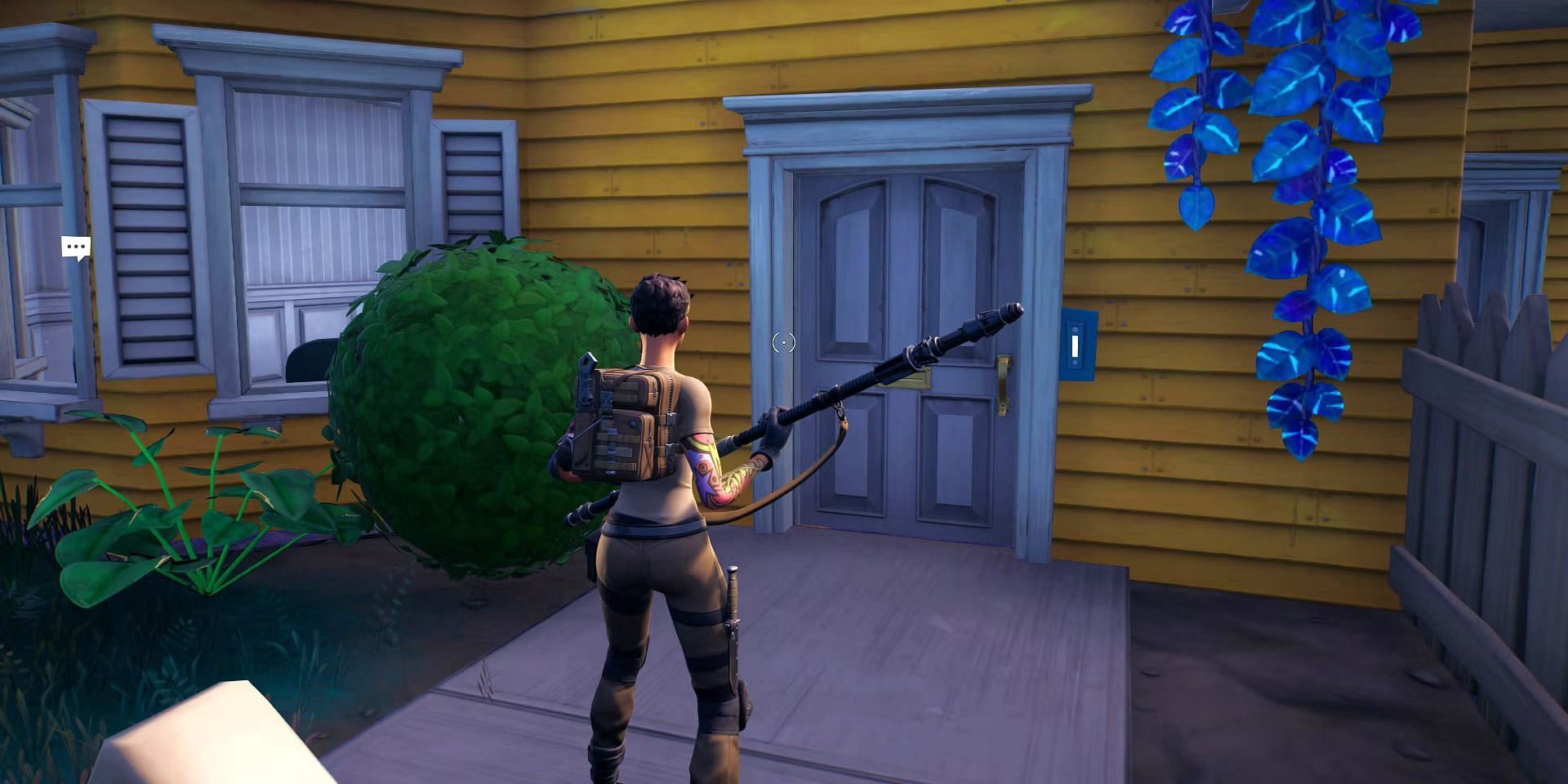 Land in a location of your choice and watch out for open doors (Image via Epic Games)