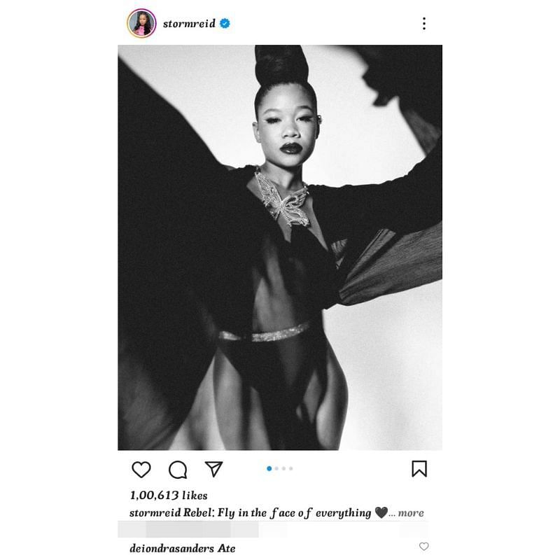 Deiondra Sanders comments on Storm Reid&#039;s post