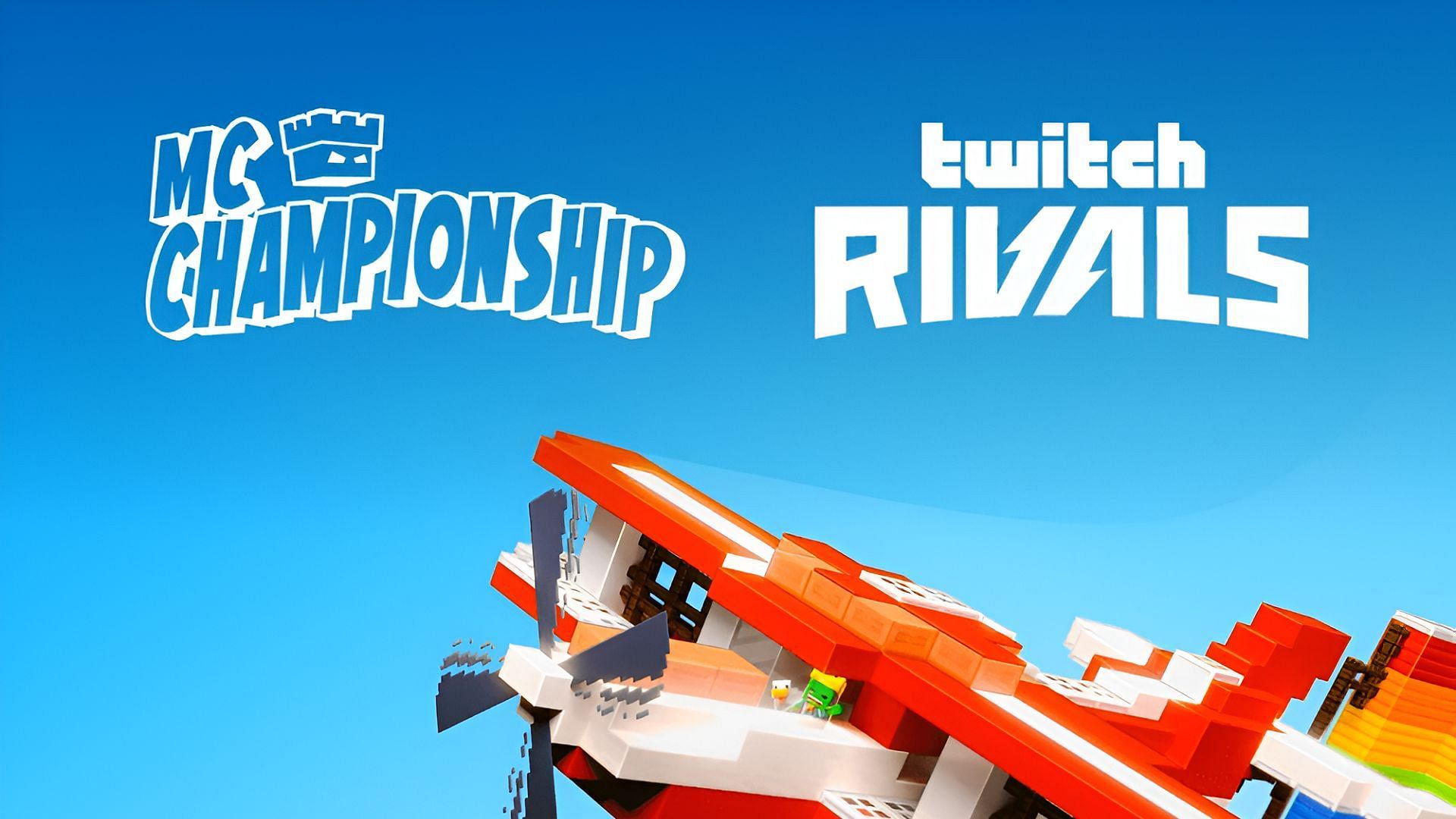 A promotional image for MCC Live&#039;s partnership with Twitch Rivals (Image via Minecraft Championship/Twitch)