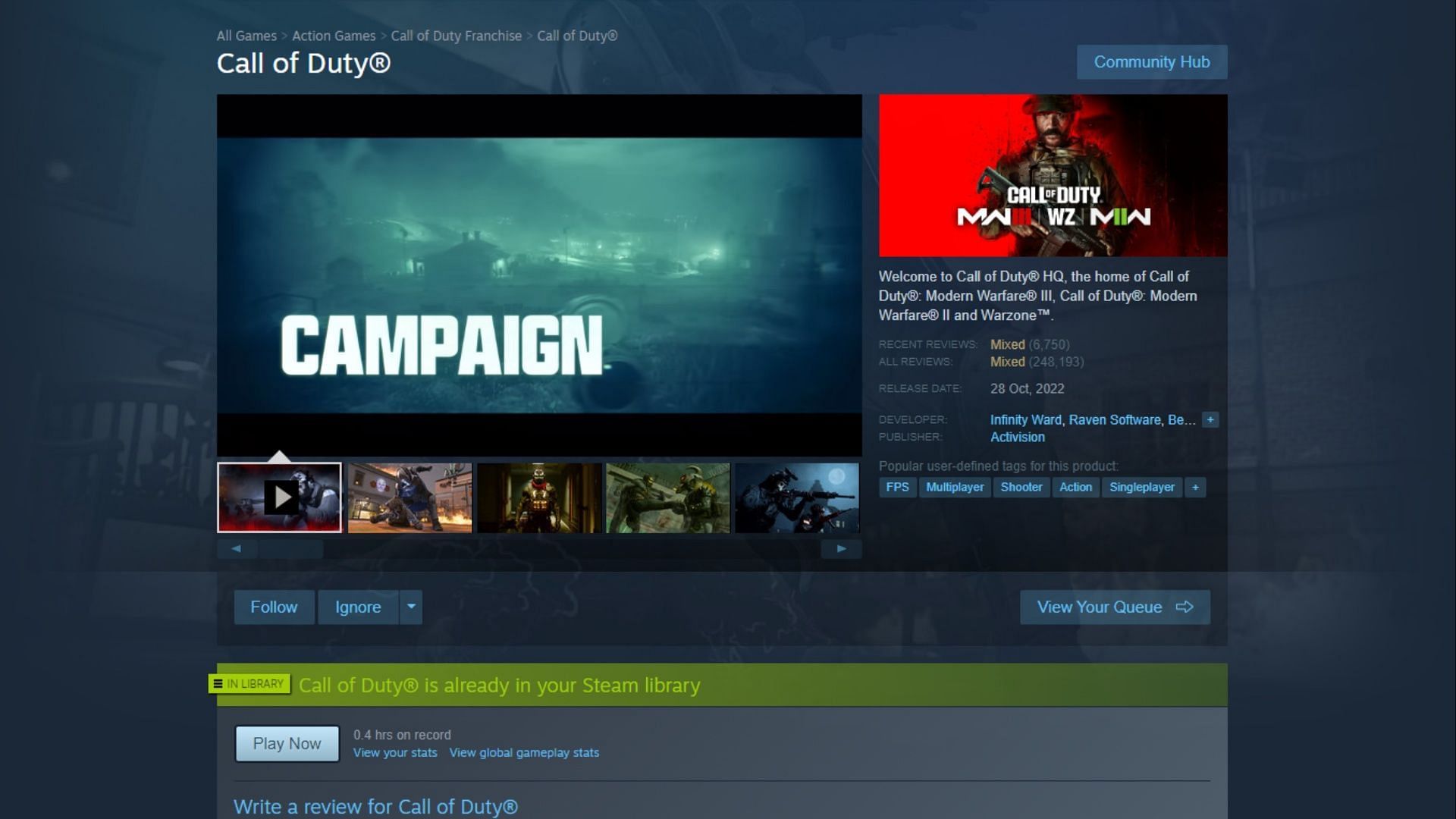 Downloading WZ2 on Steam (Image via Activision and Valve)