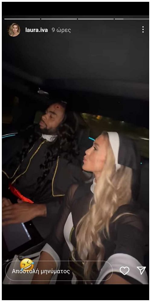 Russell and his girlfriend Laura during Halloween