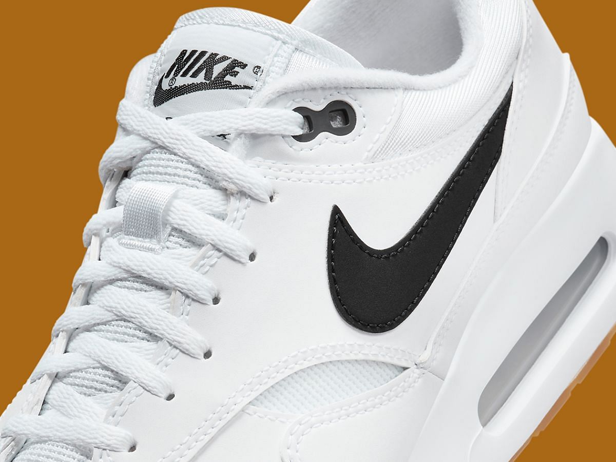 Closer view of Nike Air Max 1 &rsquo;86 OG Golf Monochrome sneakers (Image via Sneaker News)