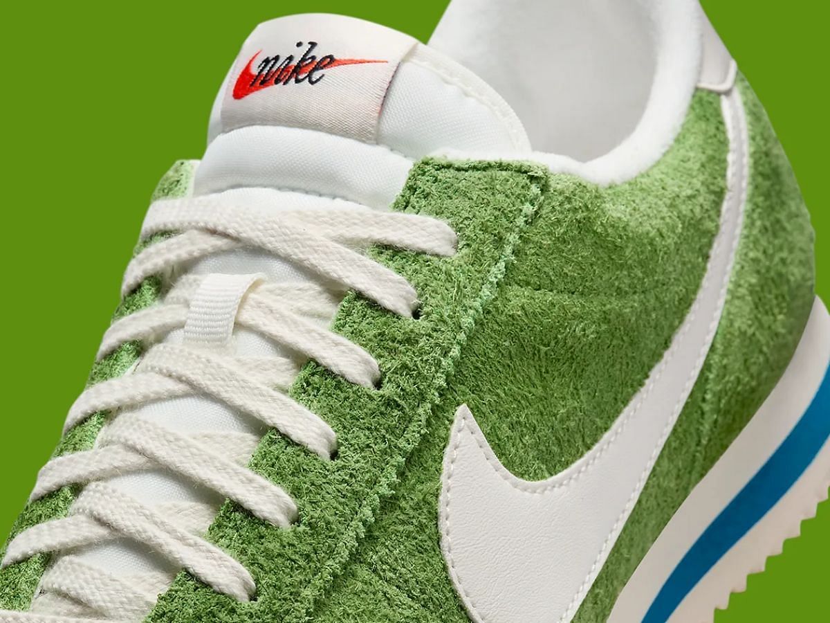 Nike Cortez &ldquo;Green Suede&rdquo; sneakers overview (Image via Twitter/@fullress)