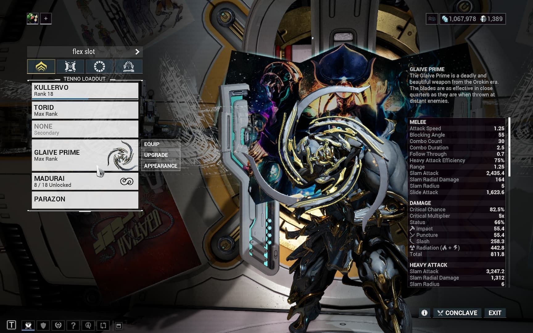 Glaive Prime has the highest average Riven price in Warframe (Image via Digital Extremes)