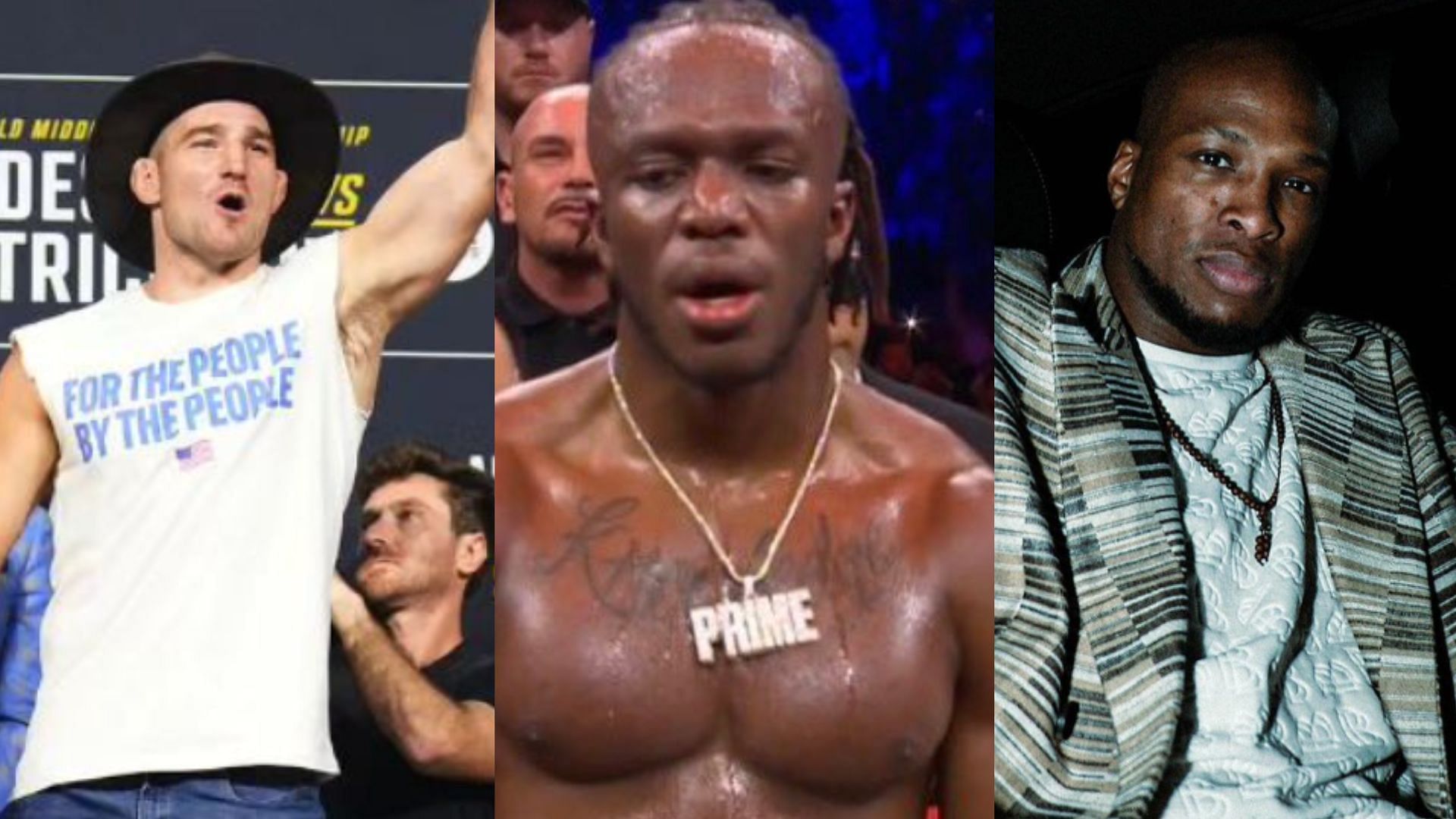 Sean Strickland (left), KSI (centre), Michael 