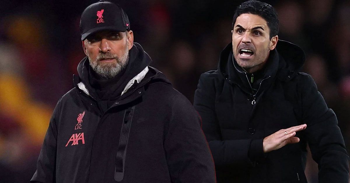 Arsenal coach Mikel Arteta and Liverpool boss Jurgen Klopp