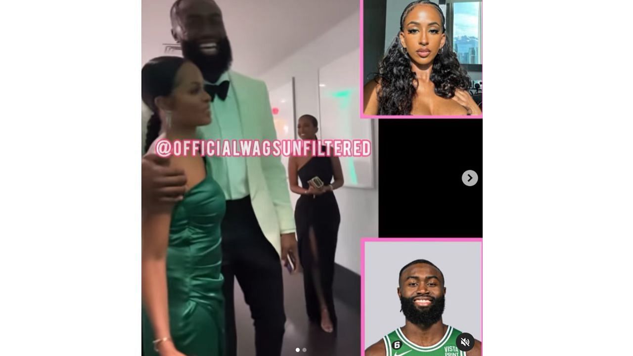 Jaylen Brown with his birthday date Suzie Micael [photo: OfficialWagsUnfiltered]