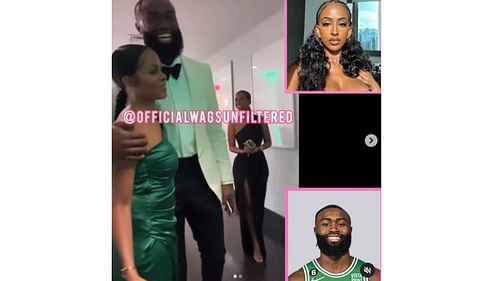 Jaylen Brown with his birthday date Suzie Micael [photo: OfficialWagsUnfiltered]