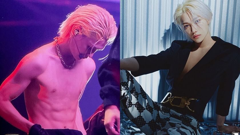 Sculptured by heaven: Fans go feral as Stray Kids' Felix appears in a  shirtless look and toned physique at the group's Seoul Special concert