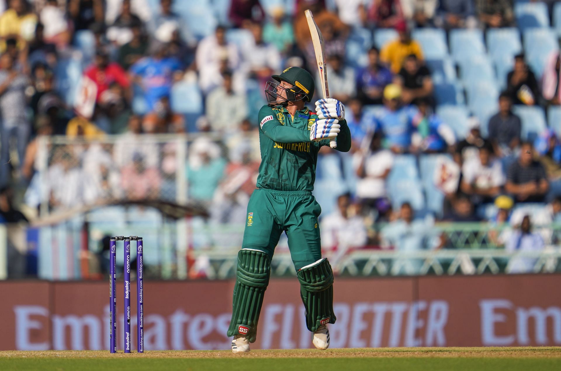 Quinton de Kock struck five sixes and eight fours during his innings. [P/C: AP]